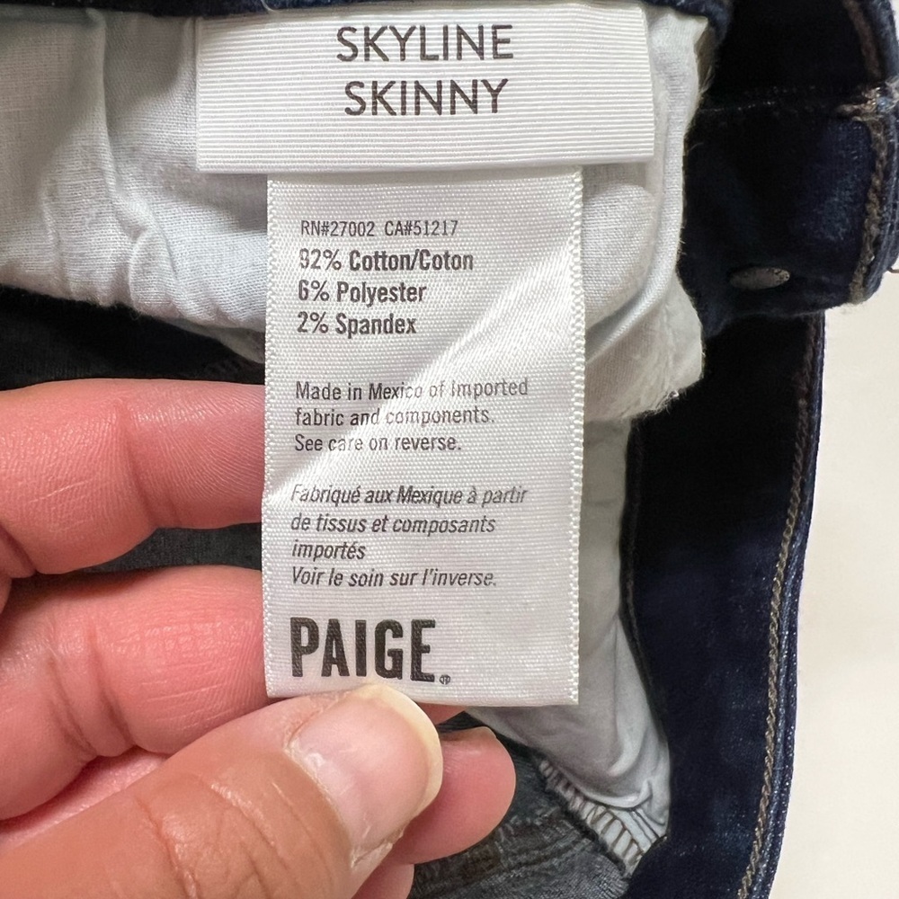 PAIGE Womens Dark Reagan Wash Skyline Skinny Stretch Jeans Size 30 - Picture 5 of 7